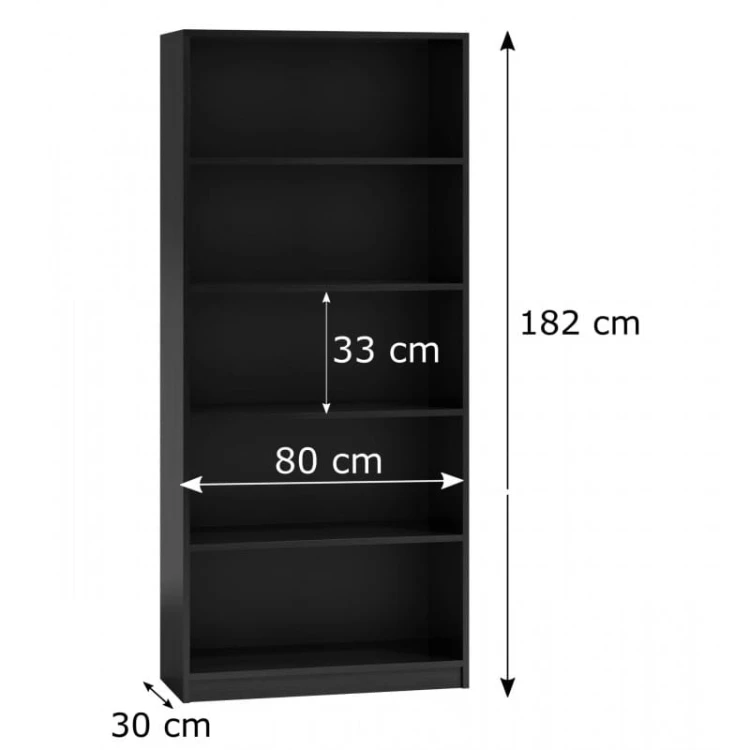 Regał z półkami 80cm Czarny