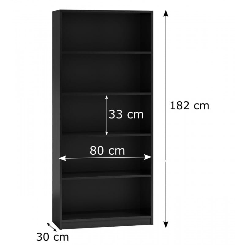 Regał z półkami 80cm Czarny