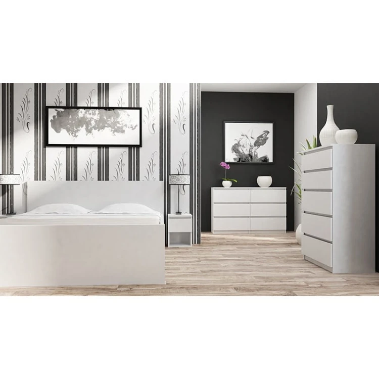 Komoda Malwina 6 szuflad 140cm Biała