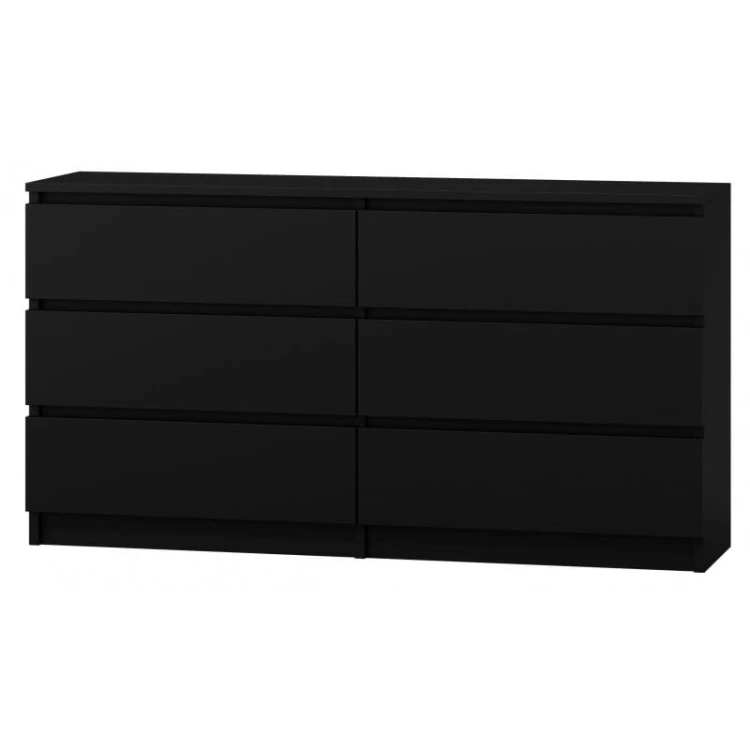 Komoda Malwina 6 szuflad 140cm Czarna