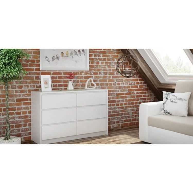 Komoda Karol 6 szuflad 120cm Biała