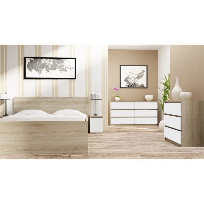 Stolik nocny Malwina II Mix Sonoma i Biały