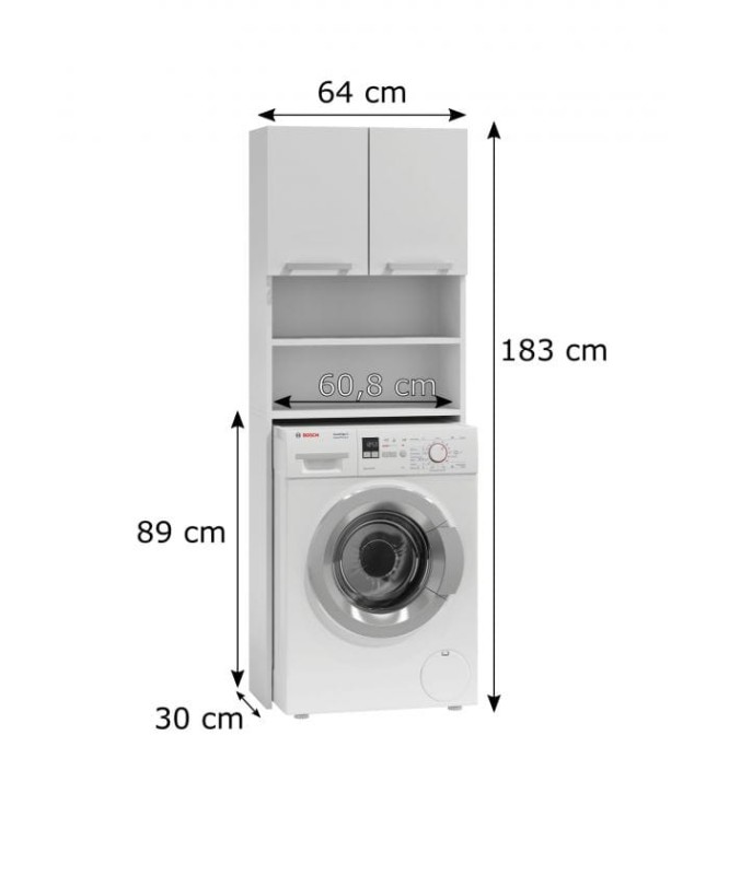 Szafka łazienkowa nad pralkę Basu Biała