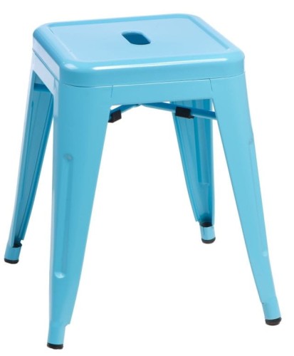 Stołek Paris niebieski inspirowany Tolix