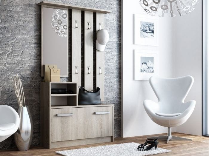 Garderoba wieszak lustro szafka na buty / Dąb sonoma