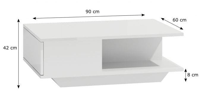 Stolik kawowy ława Iga / Biały połysk, biały mat