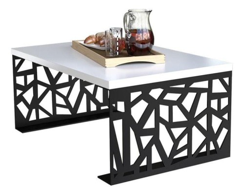 Ażurowy Stolik kawowy Max Bronks Biały połysk