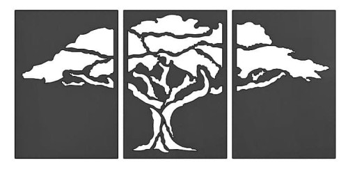 Metalowa dekoracja ścienna Drzewo negatyw duże