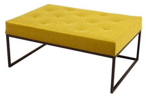 Pufa glamour duża Queens Żółta