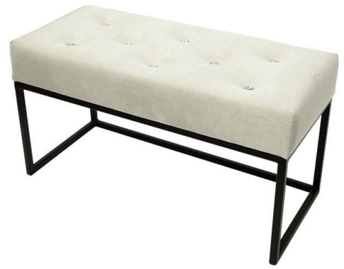 Pufa glamour mała Queens Biała