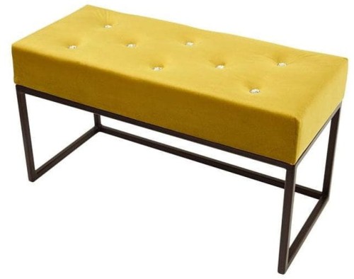 Pufa glamour mała Queens Żółta