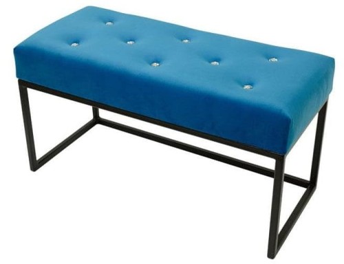 Pufa glamour mała Queens Niebieska