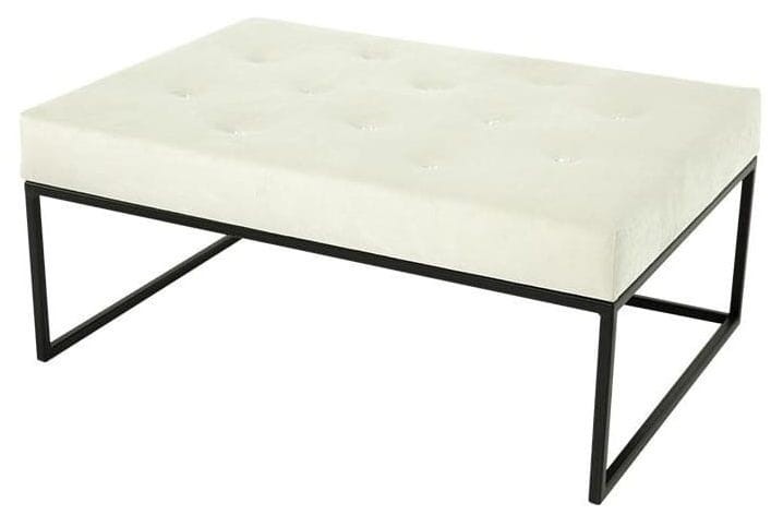 Pufa glamour duża Queens Biała