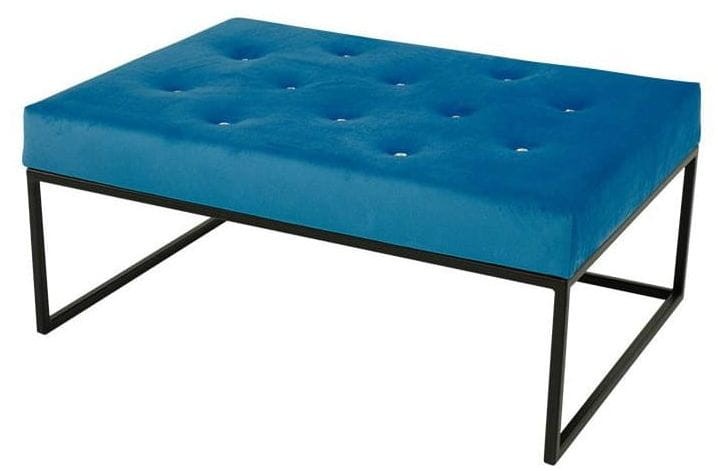 Pufa glamour duża Queens Niebieska