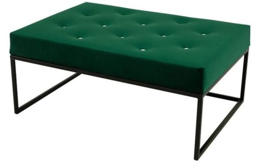 Pufa glamour duża Queens Zielona