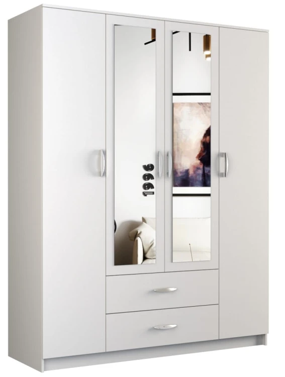 Szafa Walter z lustrem 160 cm / Biel