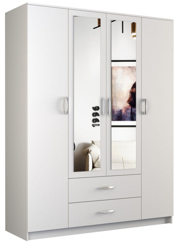 Szafa Walter z lustrem 160 cm / Biel