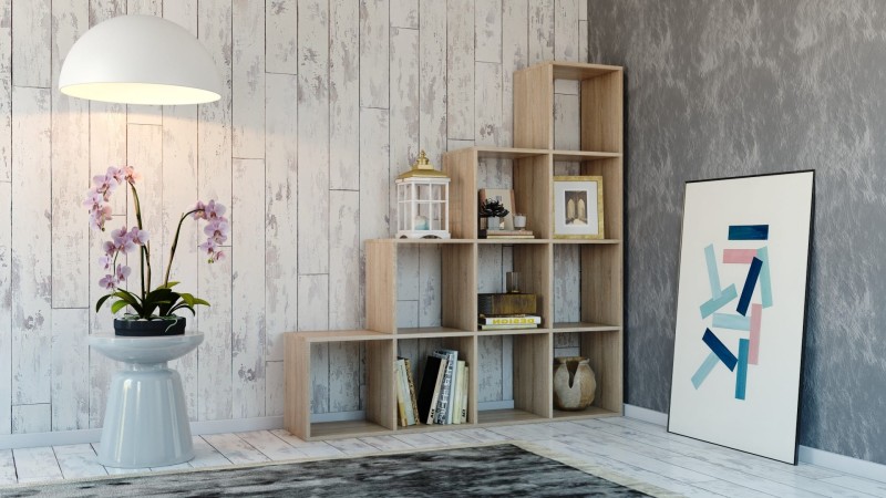 Regał komorowy, schodkowy, poziomowy Szymon / Sonoma