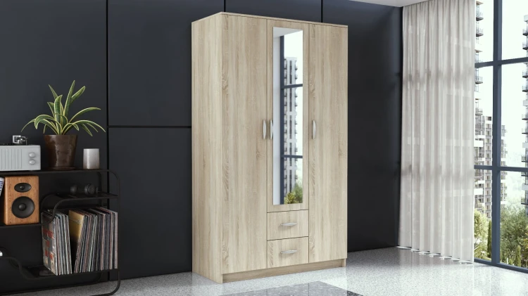 Szafa Walter z lustrem 120 cm / Sonoma