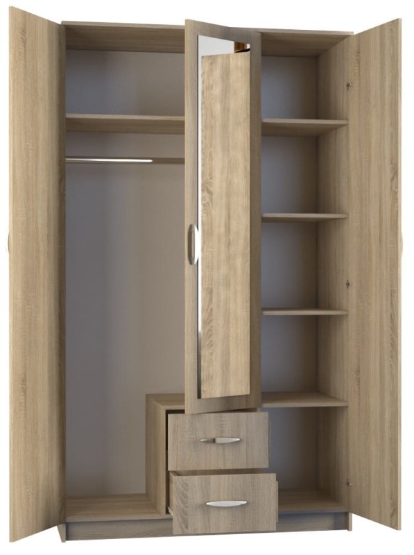 Szafa Walter z lustrem 120 cm / Sonoma
