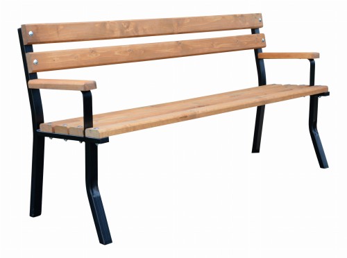 Ławka Nelia stalowa z podłokietnikiem 150