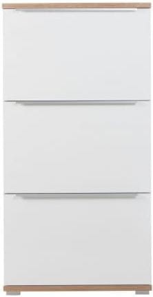 Szafka na buty Bueno złożony biały połysk/dąb naturalny