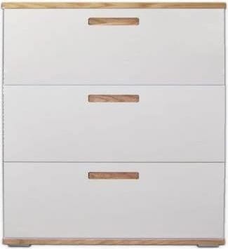 Szafka na buty Bueno duża biały połysk/dąb naturalny