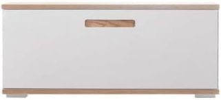 Szafka na obuwie z siedziskiem Bueno biały połysk/dąb naturalny