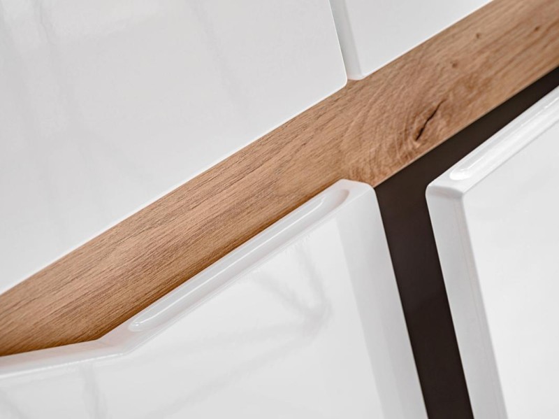 FAME meblościanka biały mat/dąb artisan