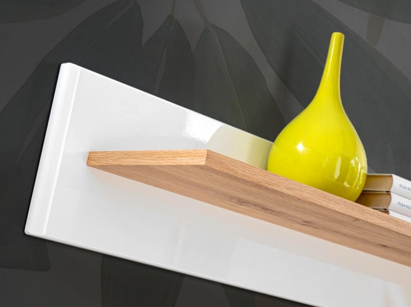 FAME meblościanka biały mat/dąb artisan