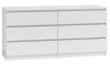 Komoda Malwina 6 szuflad 140cm Biała