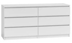 Komoda Malwina 6 szuflad 140cm Biała