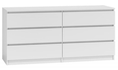 Komoda Malwina 6 szuflad 140cm Biała