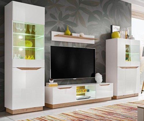 FAME meblościanka biały /dąb artisan