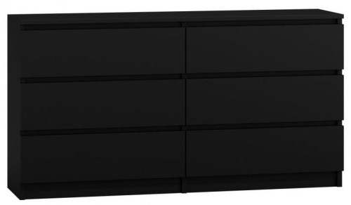 Komoda Malwina 6 szuflad 140cm Czarna
