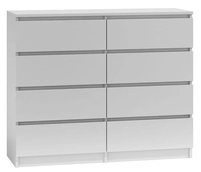 Komoda Malwina 8 szuflad Biała 120