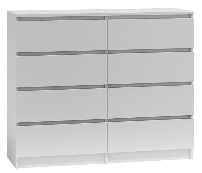 Komoda Malwina 8 szuflad Biała 120