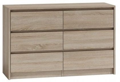 Komoda Karol 6 szuflad 120cm Dąb sonoma