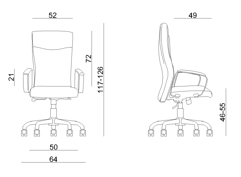 Fotel biurowy na kółkach Adella PU eko skóra czarna