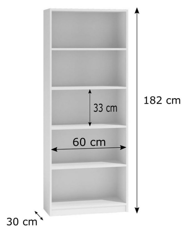 Regał z półkami 60cm dąb artisan