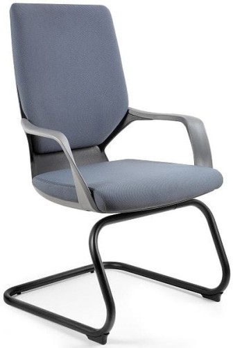 Krzesło konferencyjne z podłokietnikiem Apollo Skid czarny/ciemny szary