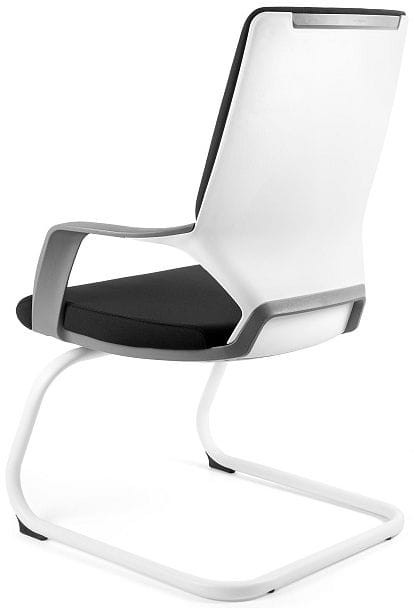 Krzesło konferencyjne z podłokietnikiem Apollo Skid biały/czarny