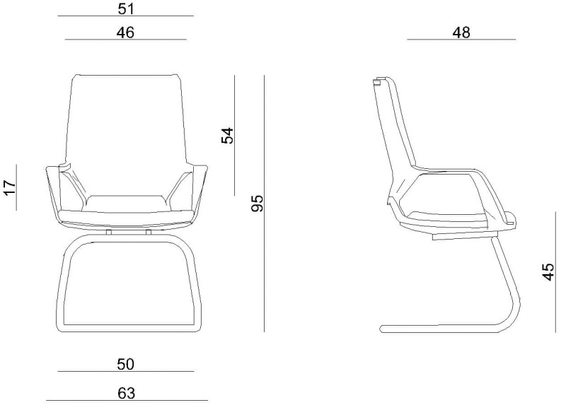 Krzesło konferencyjne z podłokietnikiem Apollo Skid czarny/ciemny szary
