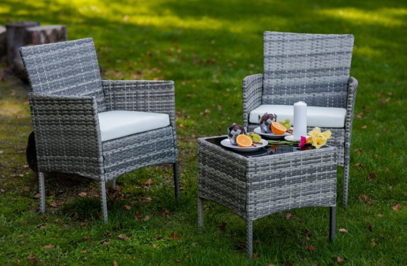 Zestaw mebli ogrodowych Sonia z technorattanu szary