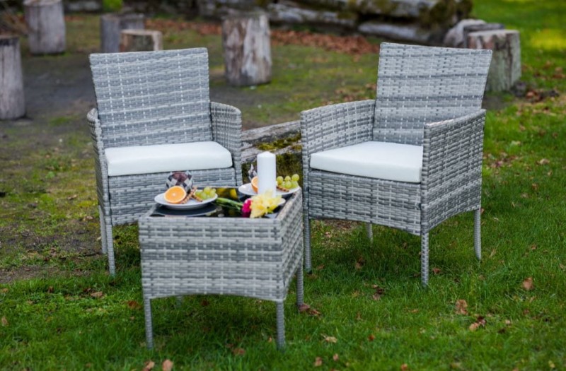 Zestaw mebli ogrodowych Sonia z technorattanu szary