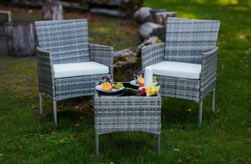 Zestaw mebli ogrodowych Sonia z technorattanu szary