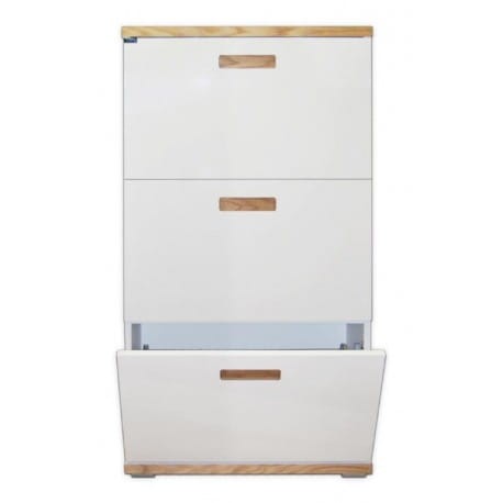 Szafka na buty Bueno biały połysk/dąb naturalny