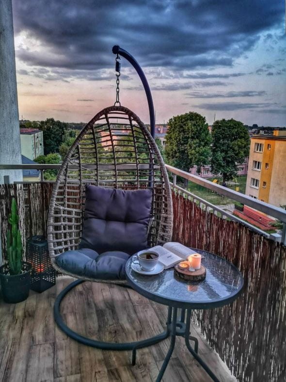 Fotel wiszący Paweł z technorattanu brązowy