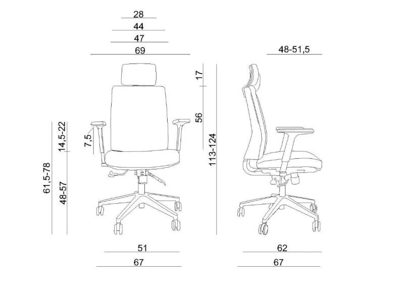 Fotel biurowy z zagłówkiem Shell czarny