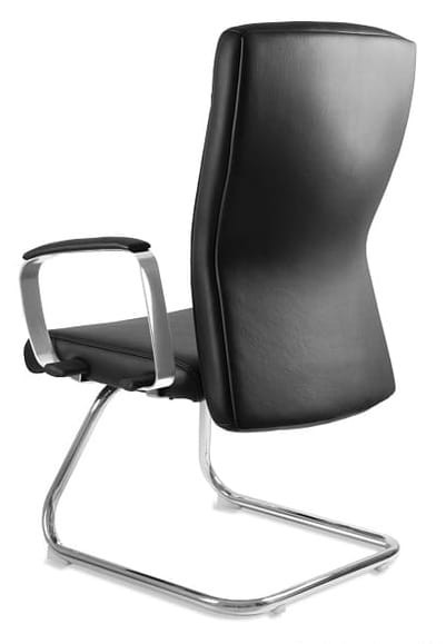 Krzesło konferencyjne z podłokietnikiem Adella Skid eko skóra czarna